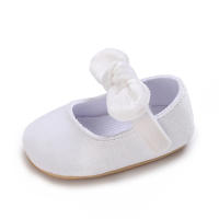 Zapatos De Princesa Para Bebé Niña En Lace Blanca Mocasines Con Lazo Y Borde Antideslizante De Goma Primera Calzado Para Caminar - details 133