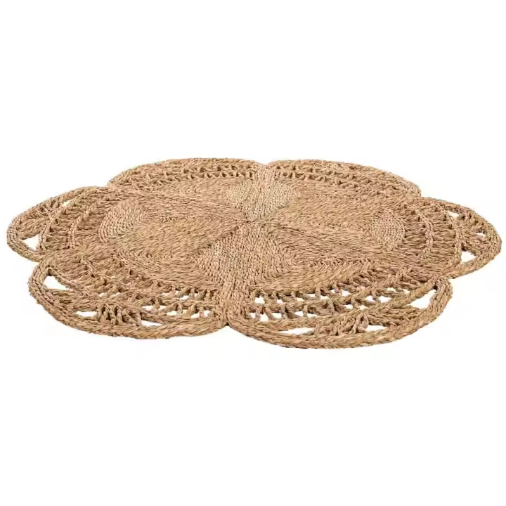 Alfombra de fibra natural marrón D120x1,5h cm - 1
