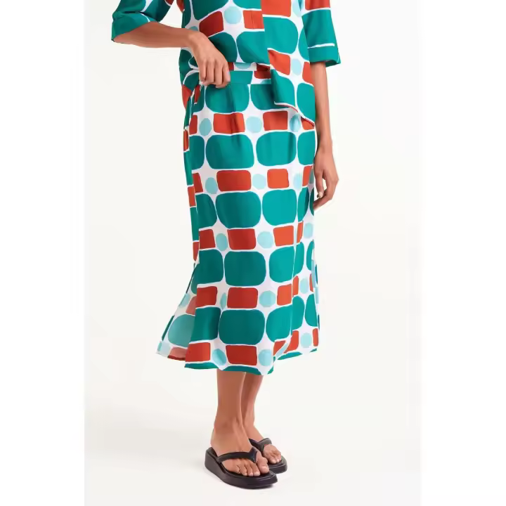 Compañia Fantastica Falda Midi Estampado Pepper Mint - 1
