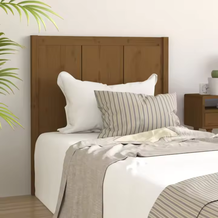 vidaXL Cabecero de cama madera maciza pino marrón miel 95,5x4x100 cm - 1