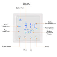 Termostato Inteligente 16A Para Calentamiento Por Piso Con Pantalla Táctil LED Control De Temperatura 85-265V Electrónico - details 3
