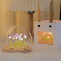 Lámpara De Noche LED DIY Mini Tulipán Para Decoración Del Hogar Regalo De Cumpleaños Para Niña Amigo De La Familia Niño Adorno De Navidad Material De Vidrio Fuente De Luz LED Batería Operada - details 6