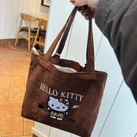 Bolso De Mano Con Bordado De Gato Grande Capacidad Versátil De Corduroy Bolso Pequeño Para Mujer Para Salir Bolso De La Madre - details 0