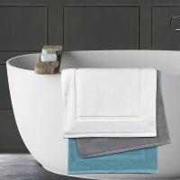 Toalla De Suelo Gruesa De Tela Jacquard 100% Algodón Antideslizante Alta Absorción De Agua Blanco Tapete De Baño SPA Hotel Hogar Gris - details 0