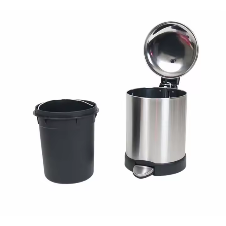 Gerimport Papelera 5L con Pedal - Acero Inoxidable - Diseño Moderno - 1