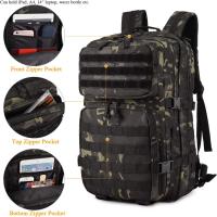 45L Mochara táctica Militar Paquete de Asalto Gran Bolsa Ordenador Portátil para Viajes Senderismo Camping Trekking Cam - details 9