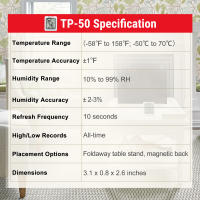 Termómetro Y Higrómetro Digital Thermopro TP50 Estación Meteorológica Para El Hogar Medidor De Temperatura Y Humedad Ambiental - details 1