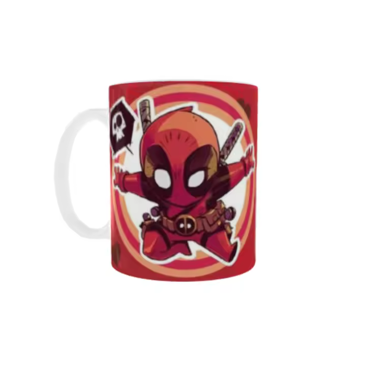 🖤🥴 Taza Deadpool – "Tu amor me vuelve loco" | Cerámica 330 ml 🥴🖤 Desayuno Superheroes Stamina - 1