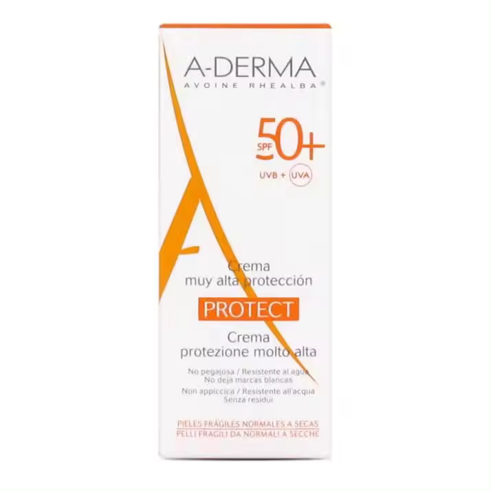 A-Derma Protector Solar Facial SPF50+ 40ml Alta Protección Resistente Al Agua - 1