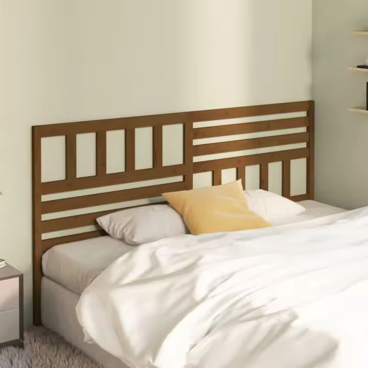 vidaXL Cabecero de cama madera maciza de pino marrón miel 206x4x100 cm - 1