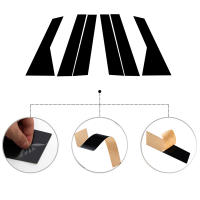 6Pcs Estilo Cromado Negro Brillante Para Audi A6 C8/4K 2019-2023 Cubierta De Columna De Pared De Ventana Y Puerta Decorativa - details 3