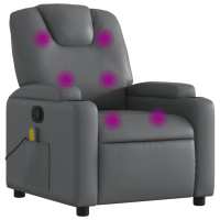 vidaXL Sillón de masaje reclinable cuero sintético Negro, Crema, Marrón Sillon Dormitorio Sillon Comodos Silla Relax Sillón Sofá - details 4