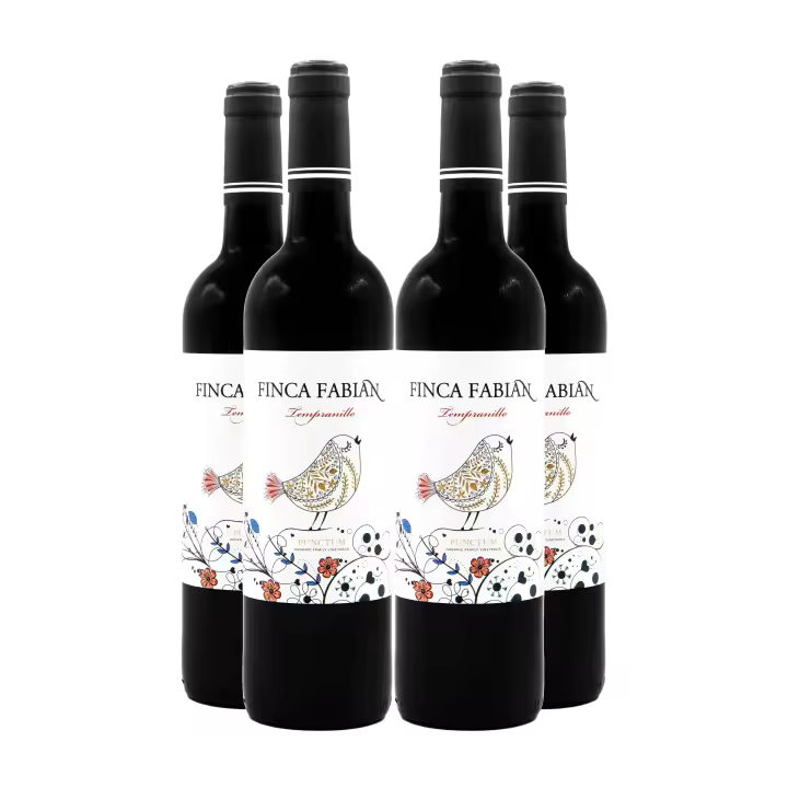 Finca Fabián - Tempranillo - Ecológico - Pack de 4 - Vino tinto - 750 ml/botella - 1