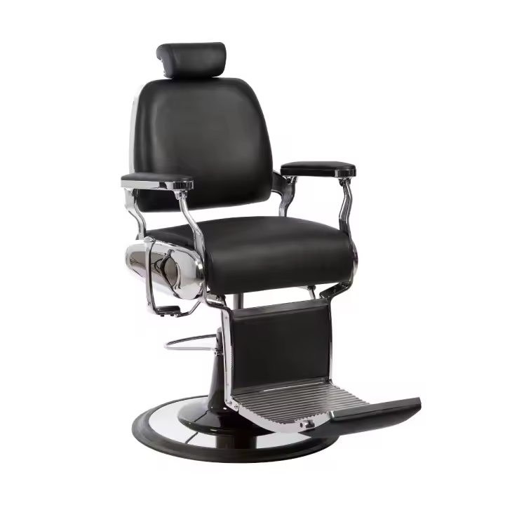 Sillón Barbero hidráulico reclinable con reposabrazos Modelo LBH Curle - 1
