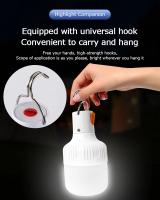 Lámpara LED Recargable USB Para Exteriores 60W Luz De Emergencia Con Gancho Para Camping Pesca Y Luces Nocturnas Portátiles Para Tiendas - details 0