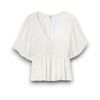 Camisa Willow Tiffosi Mujer | Blusa Elegante Viscosa Plateada | Top Volante Estiliza - details 3