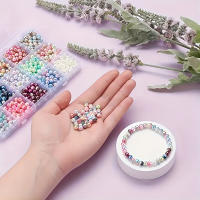 Juego De Perlas Imitación Gradiente De Sirena Con 15 Celdas Set De Alrededor De 900 Piezas Para Fabricación De Joyas - details 6