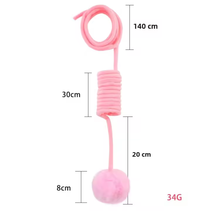 Juguete Interactivo Para Gatos Con Varita De Peluche Y Bola De Resorte Divertida Manta Colgante Para Puerta Accesorios Para Mascotas Con Campana Juguetes Para Gatos Telescopio - 1