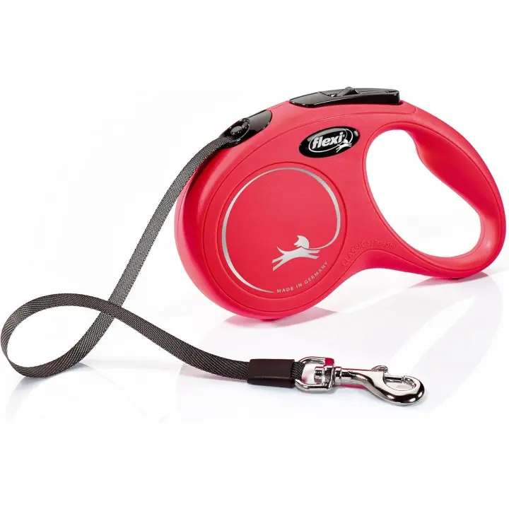 Correa Flexi New Classic S Cinta 5M ROJO - Extensible para Perros - Tamaño S - Hasta 15 Kg - 1
