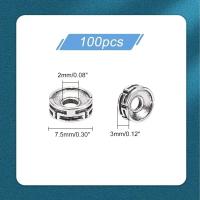 100pcs Bolas De Espaciador Tibetano Grabadas Redondas De Plata Antigua 7.5x3mm Metálicas Para Joyería - details 3
