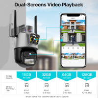 Cámara PTZ Wifi Exterior 4K 8MP HD Con Doble Pantalla Y Lente AI Seguimiento Automático Alarma De Luz Policial iCSee Para Seguridad Doméstica Y Vigilancia De Video 4MP - details 12