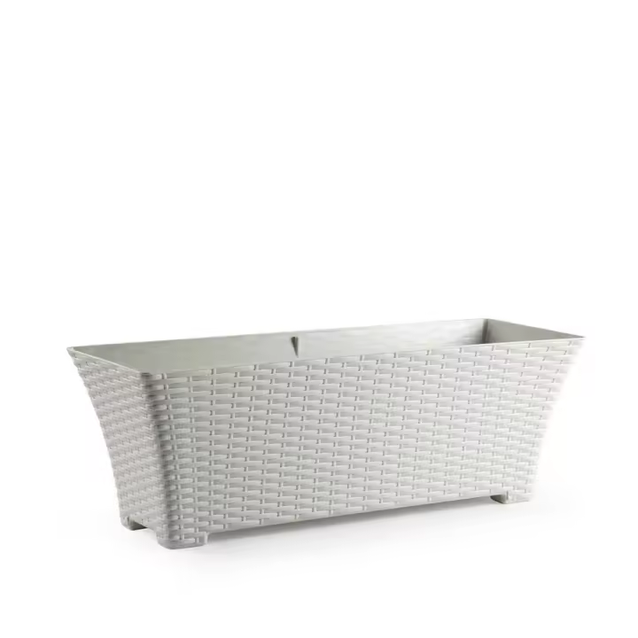 JARDINERA RATTAN 60,5x22x21,2 CM MARFIL PLASTICFORTE - 1