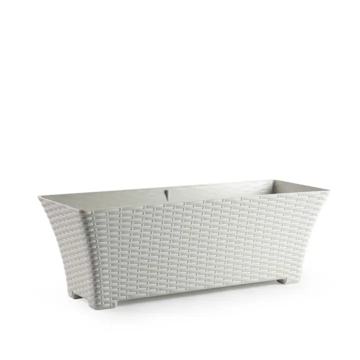 JARDINERA RATTAN 60,5x22x21,2 CM MARFIL PLASTICFORTE - 1