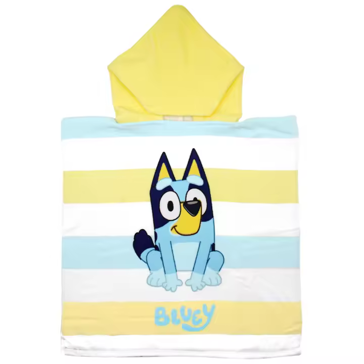 Bluey Poncho Capucha Bluey y Bingo Toalla de Playa Oficial Para Niños 50 x 115 cm 100% Poliéster - 1