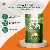 Energy Feelings Cúrcuma Chai Latte Ecológico 500 gr, Cúrcuma en Polvo para Golden Latte, Apto para Veganos, Sin Lactosa, Sin Gluten, Biodisponible, Antiinflamatorio Natural, Refuerza el Sistema Inmunitario - details 0