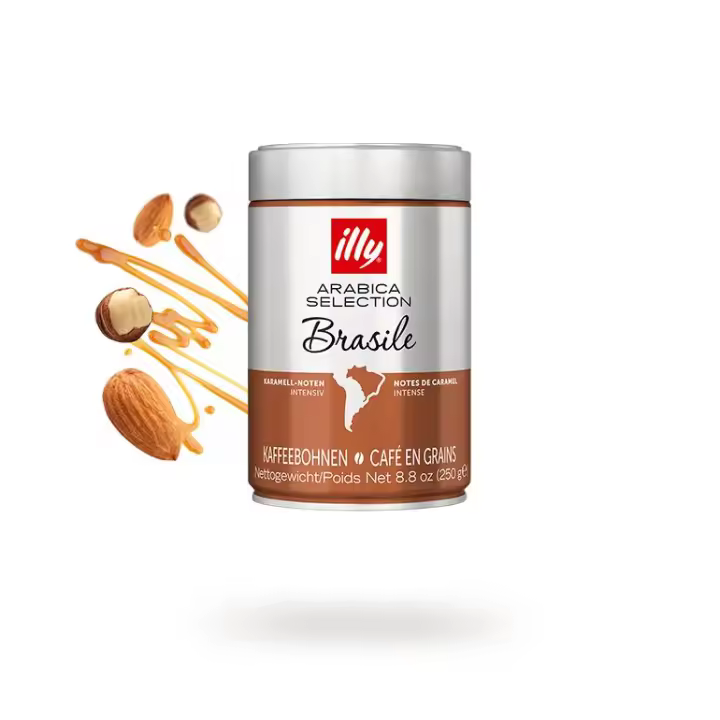 Café en grano illy Arabica Selection Brasile Cerrado Mineiro: 100% de agricultura regenerativa - Una lata de 250 g - 1