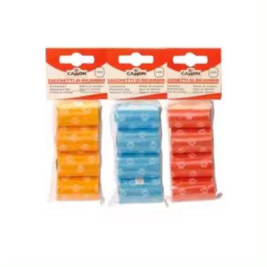 Camon mini bolsas de hesiene-10 Bolsas Cada Rollo-Paquete de 4 rollos-4 Paquetes total 16 Rollos bolsas de unodoro Rollos - 1