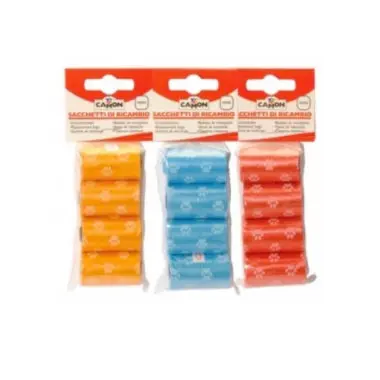 Camon mini bolsas de hesiene-10 Bolsas Cada Rollo-Paquete de 4 rollos-4 Paquetes total 16 Rollos bolsas de unodoro Rollos - 1