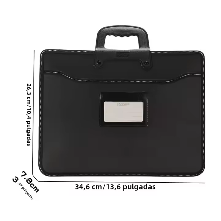 Bolso De Mano Para Portátil A4 Gran Capacidad Estuche De Almacenamiento Multicapa Para Reuniones Y Oficina Bolsa De Archivos - 1
