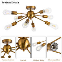 Modern Sputnik Ceilin Ganchillo Lámpara Colgante Satellite Iluminación Fuente De Luz Decorativa Para Sala De Estar Y Comedor Material De Hierro - details 29