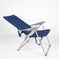 Silla de playa plegado slim Aktive, reclinable 6 posiciones antivuelco azul marino, medidas 47x66x107cm, aluminio, peso máx. 110 kg. - details 6