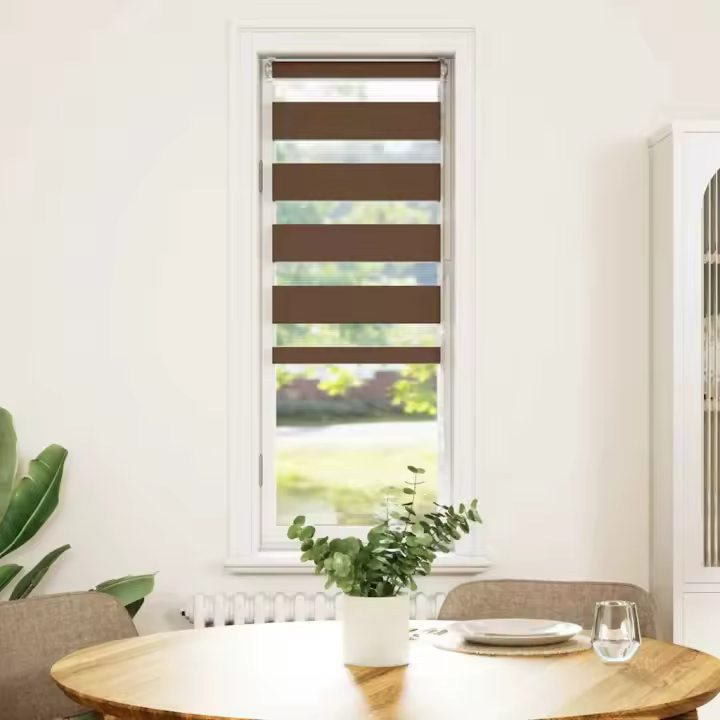 Estor cebra marrón 40x150 cm tejido ancho 35,9 cm poliéster - 1