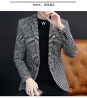 Chaqueta De Moda Para Hombres Estilo Británico Trasnochada Elegante Y Casual Ajustada Con Cuadros Para Bodas Y Trabajo - details 2