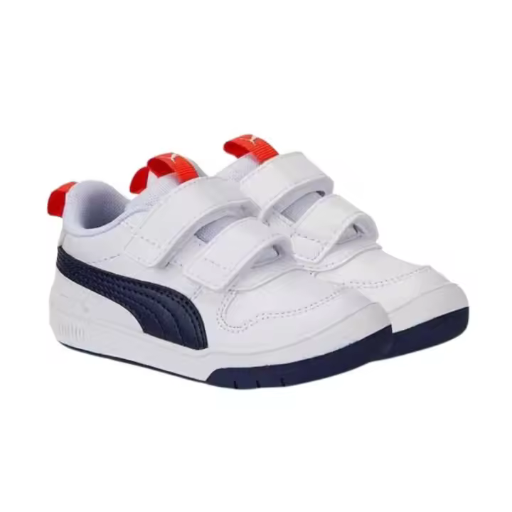Zapatillas Puma Multiflex Velcro Blanco-Marino Niños 380741 11 - Calzado Deportivo para Actividades Diarias - 1