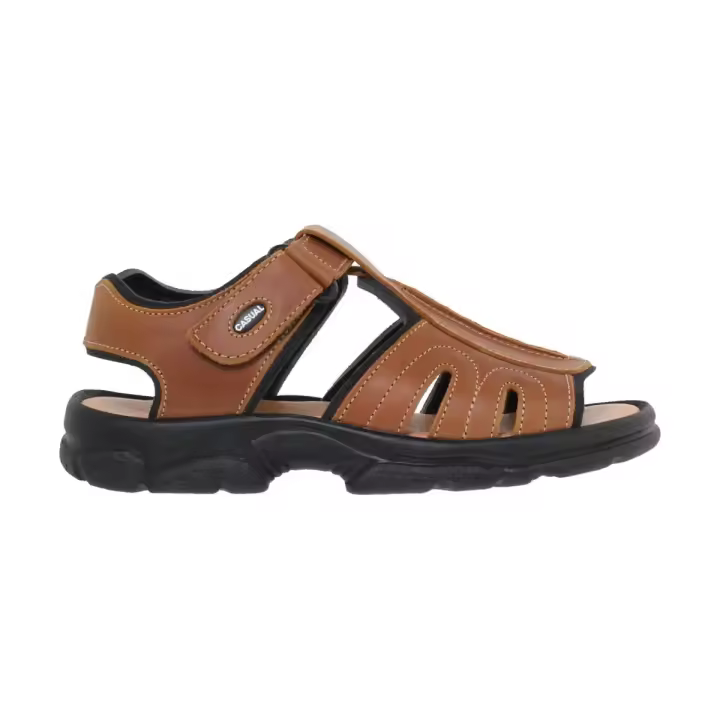 Casual | Sandalias de piel cuero | Hombre Piel Textil Piel rellena de gel - 1