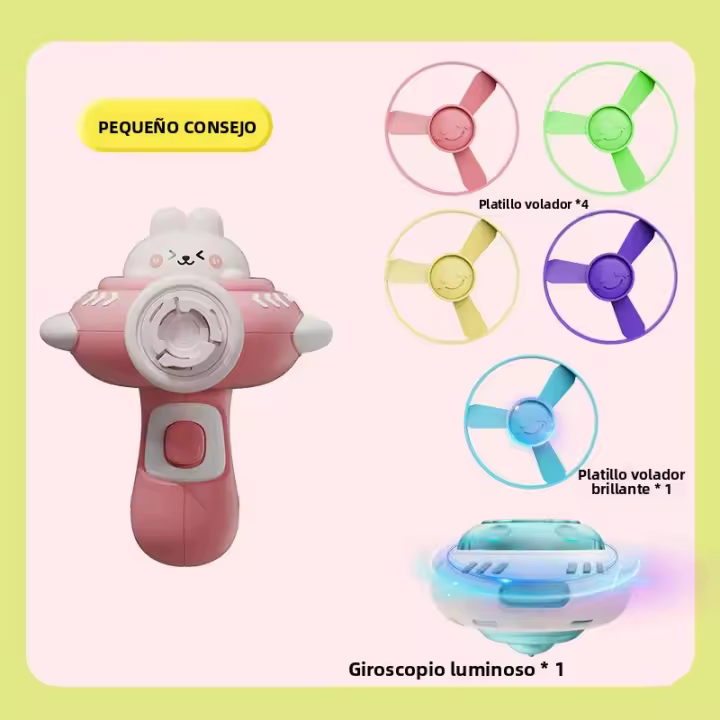 Juguete Educativo De Luz Para Niños Y Gatos Lanzador De Disco Volador Handheld Juego Familiar Al Aire Libre Con Luz Regalos Para Niños - 1