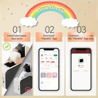 Impresora de etiquetas inalámbrica - Impresora térmica sin tinta P15, conectividad inalámbrica recargable portátil para Android/iOS, impresora de etiquetas portátil sin tinta de alta velocidad para la organización de la oficina en el hogar y los viajes - details 5