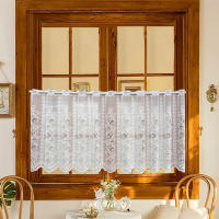 Cortinas Blancas De Encaje Transparentes Para Cocina Y Dormitorio Cortinas Voile Cortas De Café Media Para Decoración De Habitaciones Y Armarios - details 1