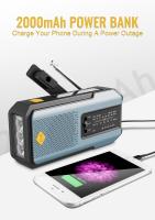 Radio Manual de emergencia con manivela y innica de 3 LED, Radio meteorológica portátil AM/FM/NOAA con Cargador de teléfono, Radio solar con Carga USB para acampar en interiores Exterior, Alarma SOS - details 1
