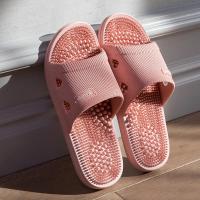 Zapatillas De Hombre Antideslizantes Con Masaje Suela Suave Color Sólido Sandalias De Baño Para Mujer Zapatos De Salud Simple - details 3