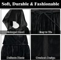 Capa Negra with Caucha, Disfraz Vampiro, Largo Capa Halloween para Cosplay de Bruja Mago, Capa Disfraz Niño Adult para Carnaval Fiesta Disfraces - details 1