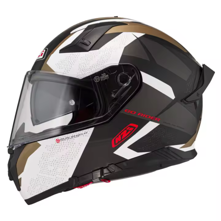Casco Integral NZI Go Rider Stream Trident Black Grey Gold Matt - 1