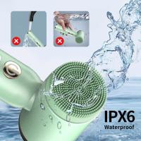 Cepillo de limpieza facial eléctrico 8 en 1 con compresas frías y calientes, 6 cabezales de cepillo, 3 velocidades de rotación, depurador facial impermeable para limpieza profunda y masaje. - details 4