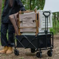 Carrito de Transporte de Mano Plegable ,Carro con 4 Ruedas Grandes con Freno Resistentes para Camping, Playa,Jardín,Piscina, Casa o Almacén.Carreta plegable para jardín y aire libre con bolsa.Carretilla con Mango Ajustable CARRO. - details 0
