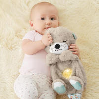 Oso De Peluche Musical Con Luz Y Sonido Para Bebés Otter Playmate Y Dormir Sensory Comfortable Regalos Para Recién Nacidos Unisex Tamaño 25-30cm - details 2