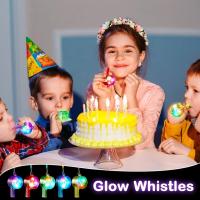 10/30pcs Silbato LED Con Luz Que Brilla En La Oscuridad Y Correa Collar De Juguete Para Fiestas Suministros De Brillo - details 6